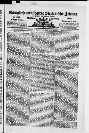 Königlich privilegirte Berlinische Zeitung von Staats- und gelehrten Sachen on Mar 21, 1894