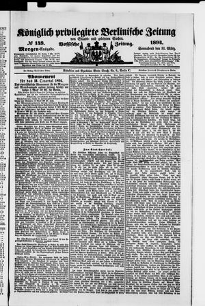 Königlich privilegirte Berlinische Zeitung von Staats- und gelehrten Sachen vom 31.03.1894