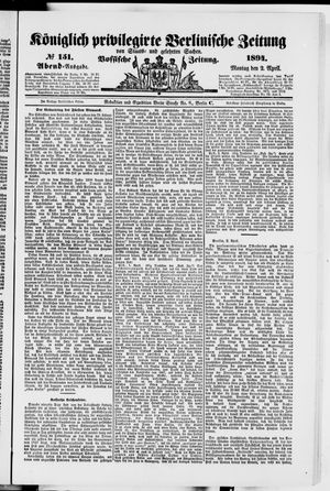 Königlich privilegirte Berlinische Zeitung von Staats- und gelehrten Sachen on Apr 2, 1894