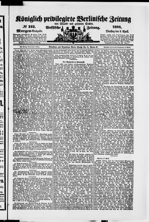 Königlich privilegirte Berlinische Zeitung von Staats- und gelehrten Sachen on Apr 3, 1894