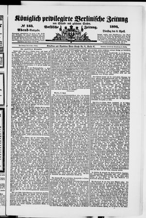 Königlich privilegirte Berlinische Zeitung von Staats- und gelehrten Sachen on Apr 3, 1894