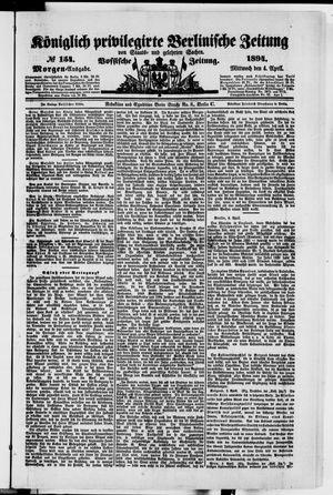 Königlich privilegirte Berlinische Zeitung von Staats- und gelehrten Sachen on Apr 4, 1894