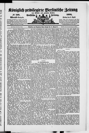 Königlich privilegirte Berlinische Zeitung von Staats- und gelehrten Sachen vom 06.04.1894