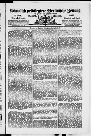 Königlich privilegirte Berlinische Zeitung von Staats- und gelehrten Sachen on Apr 7, 1894