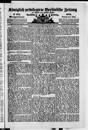 Königlich privilegirte Berlinische Zeitung von Staats- und gelehrten Sachen vom 08.04.1894