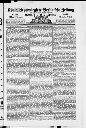 Königlich privilegirte Berlinische Zeitung von Staats- und gelehrten Sachen on Apr 9, 1894