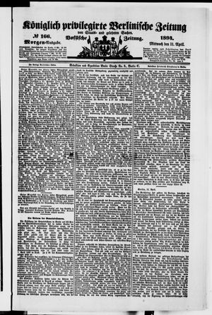 Königlich privilegirte Berlinische Zeitung von Staats- und gelehrten Sachen vom 11.04.1894