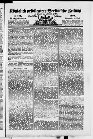 Königlich privilegirte Berlinische Zeitung von Staats- und gelehrten Sachen vom 15.04.1894
