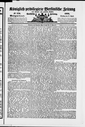 Königlich privilegirte Berlinische Zeitung von Staats- und gelehrten Sachen vom 17.04.1894