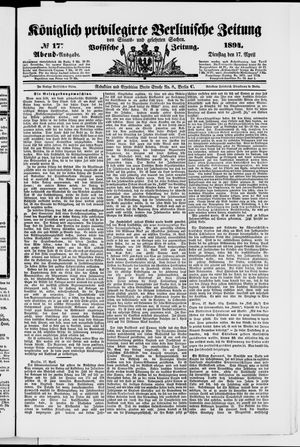Königlich privilegirte Berlinische Zeitung von Staats- und gelehrten Sachen vom 17.04.1894