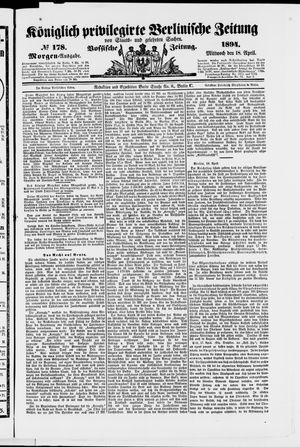 Königlich privilegirte Berlinische Zeitung von Staats- und gelehrten Sachen on Apr 18, 1894