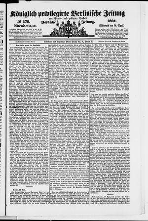 Königlich privilegirte Berlinische Zeitung von Staats- und gelehrten Sachen vom 18.04.1894