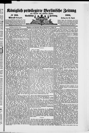 Königlich privilegirte Berlinische Zeitung von Staats- und gelehrten Sachen on Apr 20, 1894