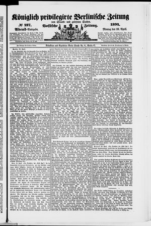 Königlich privilegirte Berlinische Zeitung von Staats- und gelehrten Sachen vom 23.04.1894