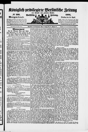 Königlich privilegirte Berlinische Zeitung von Staats- und gelehrten Sachen vom 24.04.1894