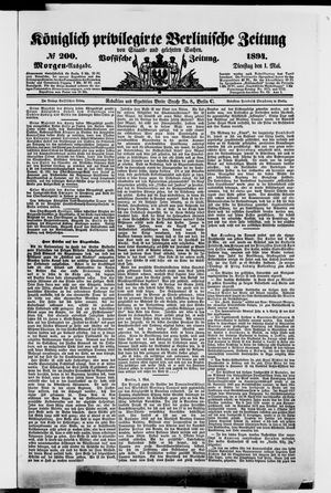 Königlich privilegirte Berlinische Zeitung von Staats- und gelehrten Sachen vom 01.05.1894