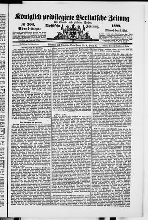 Königlich privilegirte Berlinische Zeitung von Staats- und gelehrten Sachen on May 2, 1894