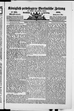 Königlich privilegirte Berlinische Zeitung von Staats- und gelehrten Sachen on May 4, 1894