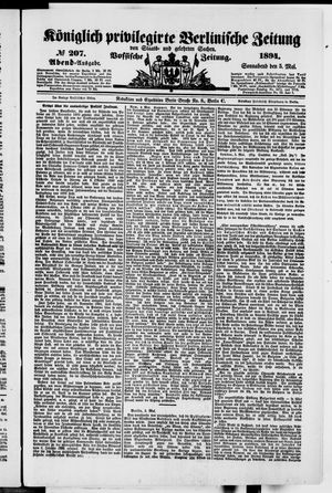 Königlich privilegirte Berlinische Zeitung von Staats- und gelehrten Sachen on May 5, 1894