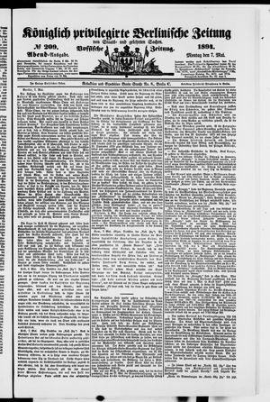 Königlich privilegirte Berlinische Zeitung von Staats- und gelehrten Sachen vom 07.05.1894