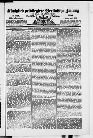Königlich privilegirte Berlinische Zeitung von Staats- und gelehrten Sachen on May 8, 1894