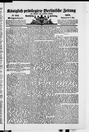 Königlich privilegirte Berlinische Zeitung von Staats- und gelehrten Sachen on May 9, 1894
