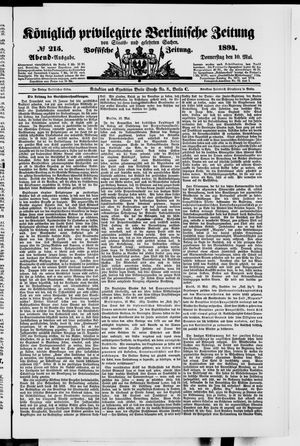 Königlich privilegirte Berlinische Zeitung von Staats- und gelehrten Sachen vom 10.05.1894