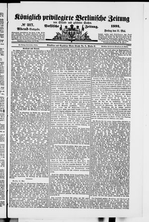 Königlich privilegirte Berlinische Zeitung von Staats- und gelehrten Sachen on May 11, 1894