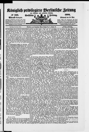Königlich privilegirte Berlinische Zeitung von Staats- und gelehrten Sachen vom 16.05.1894