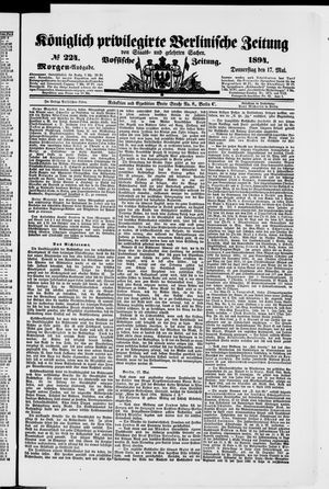 Königlich privilegirte Berlinische Zeitung von Staats- und gelehrten Sachen on May 17, 1894
