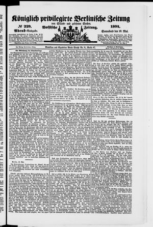 Königlich privilegirte Berlinische Zeitung von Staats- und gelehrten Sachen vom 19.05.1894