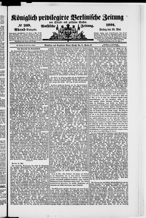 Königlich privilegirte Berlinische Zeitung von Staats- und gelehrten Sachen vom 25.05.1894
