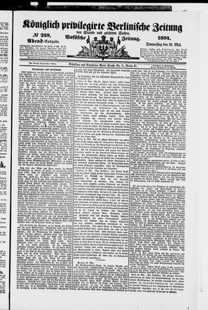 Königlich privilegirte Berlinische Zeitung von Staats- und gelehrten Sachen vom 31.05.1894