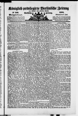 Königlich privilegirte Berlinische Zeitung von Staats- und gelehrten Sachen on Jun 6, 1894