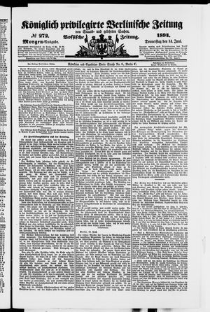 Königlich privilegirte Berlinische Zeitung von Staats- und gelehrten Sachen vom 14.06.1894