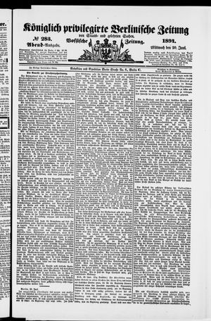 Königlich privilegirte Berlinische Zeitung von Staats- und gelehrten Sachen vom 20.06.1894