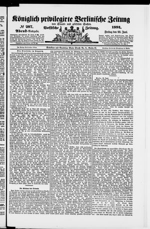 Königlich privilegirte Berlinische Zeitung von Staats- und gelehrten Sachen vom 22.06.1894
