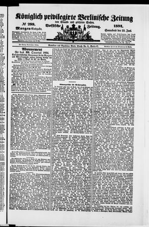 Königlich privilegirte Berlinische Zeitung von Staats- und gelehrten Sachen vom 23.06.1894