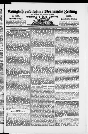 Königlich privilegirte Berlinische Zeitung von Staats- und gelehrten Sachen vom 23.06.1894