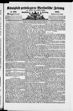 Königlich privilegirte Berlinische Zeitung von Staats- und gelehrten Sachen vom 24.06.1894