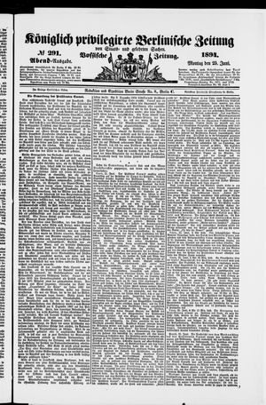 Königlich privilegirte Berlinische Zeitung von Staats- und gelehrten Sachen vom 25.06.1894