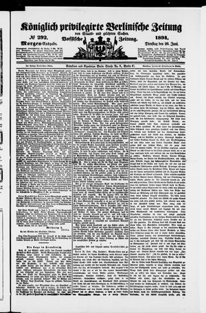 Königlich privilegirte Berlinische Zeitung von Staats- und gelehrten Sachen vom 26.06.1894