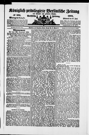 Königlich privilegirte Berlinische Zeitung von Staats- und gelehrten Sachen vom 27.06.1894