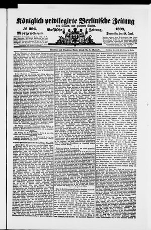 Königlich privilegirte Berlinische Zeitung von Staats- und gelehrten Sachen vom 28.06.1894