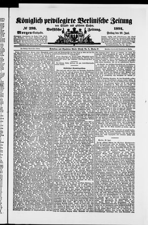 Königlich privilegirte Berlinische Zeitung von Staats- und gelehrten Sachen vom 29.06.1894
