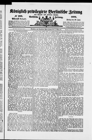 Königlich privilegirte Berlinische Zeitung von Staats- und gelehrten Sachen vom 29.06.1894