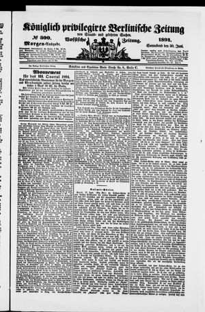 Königlich privilegirte Berlinische Zeitung von Staats- und gelehrten Sachen vom 30.06.1894
