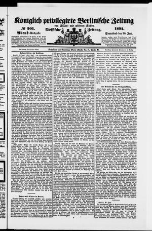 Königlich privilegirte Berlinische Zeitung von Staats- und gelehrten Sachen vom 30.06.1894