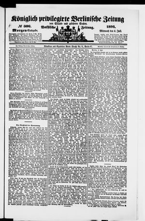 Königlich privilegirte Berlinische Zeitung von Staats- und gelehrten Sachen vom 04.07.1894