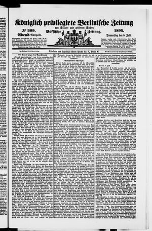 Königlich privilegirte Berlinische Zeitung von Staats- und gelehrten Sachen on Jul 5, 1894
